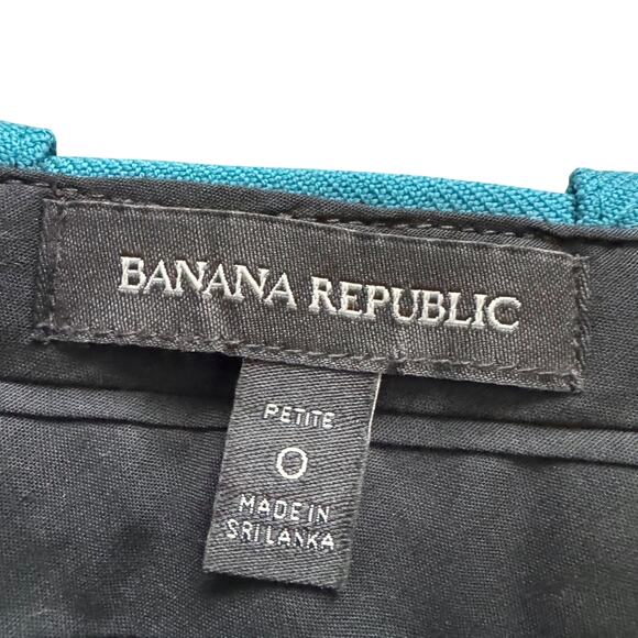 Banana Republic 100% Wool Dress pants Women's Sz 0 Petite Teal Wide leg trouser - Picture 5 of 15